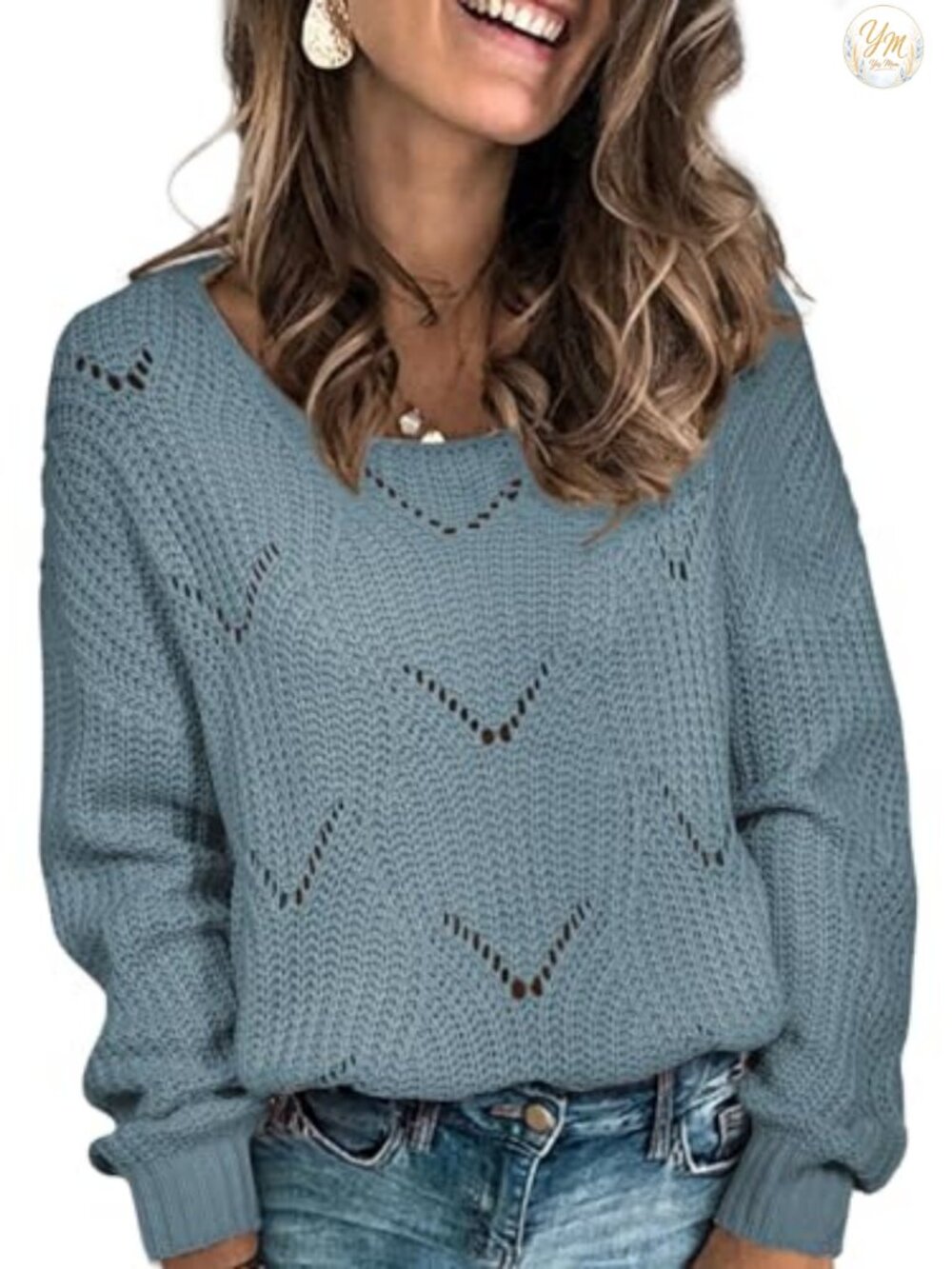 Cute Elegant Hollow Cable Knit Pullover Sweater